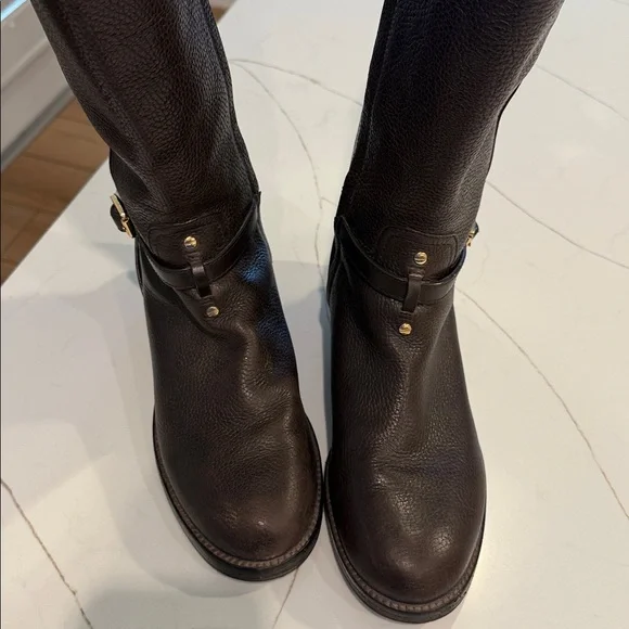 TORY BURCH BROWN LEATHER RIDING BOOTS SIZE 10 like new condition - Picture 9 of 9